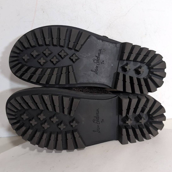 Sam Edelman Women's Brown Leather Eliana Lug Sole Slide Sandals 7.5 Brown - Picture 12 of 14